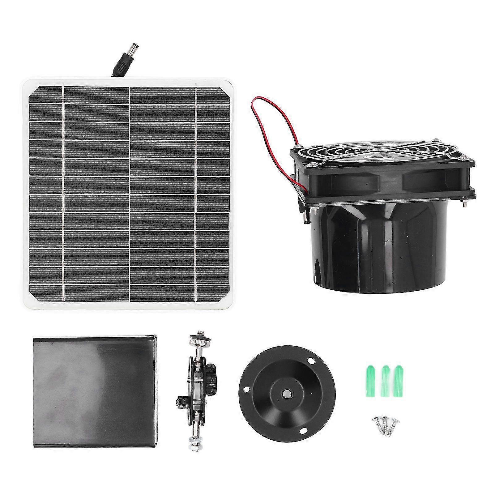 2025 Solar Powered Exhaust Fan Monocrystalline 50W 12V 6.5 Inch Solar Panel Fan Kit with Protective Net Support 24 Hours Uninterrupted Work
