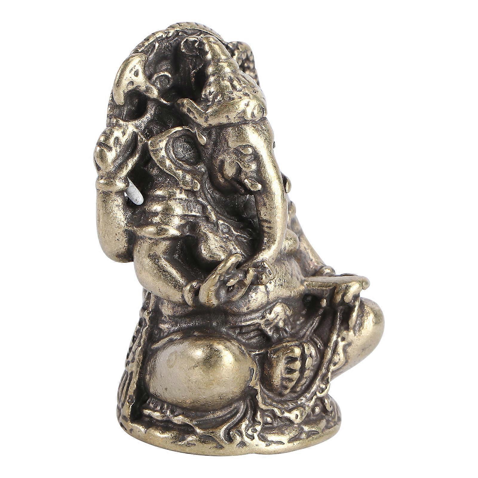 Copper Elephant Figurine Buddha Statue for Office Decor