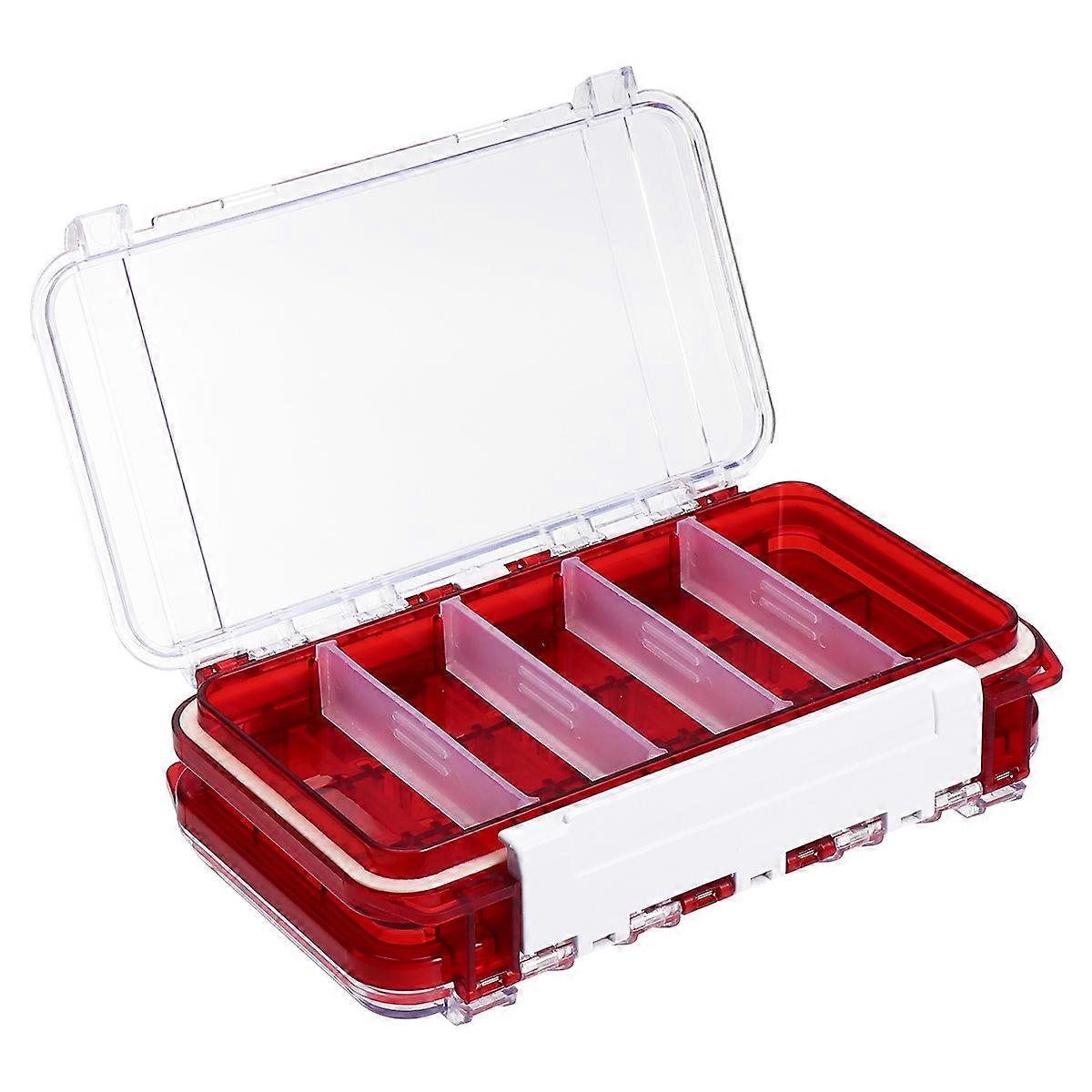Double Layer Waterproof Fishing Tackle Box Lure Box Hook Bait Storage Box Outdoor Fishing Accessories Red