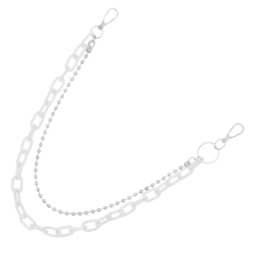 White Acrylic and Iron Body Chain with Round Beads for Decoration Lightweight Durable and