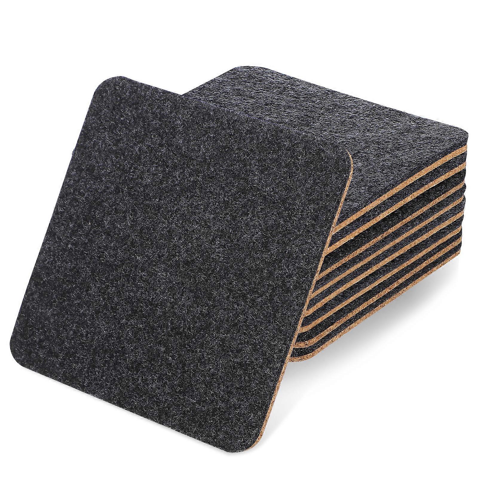 Double-Sided Cork and Felt Coasters Square Cup Mats For Home Users Office Workers 8 Pcs Water Absorption