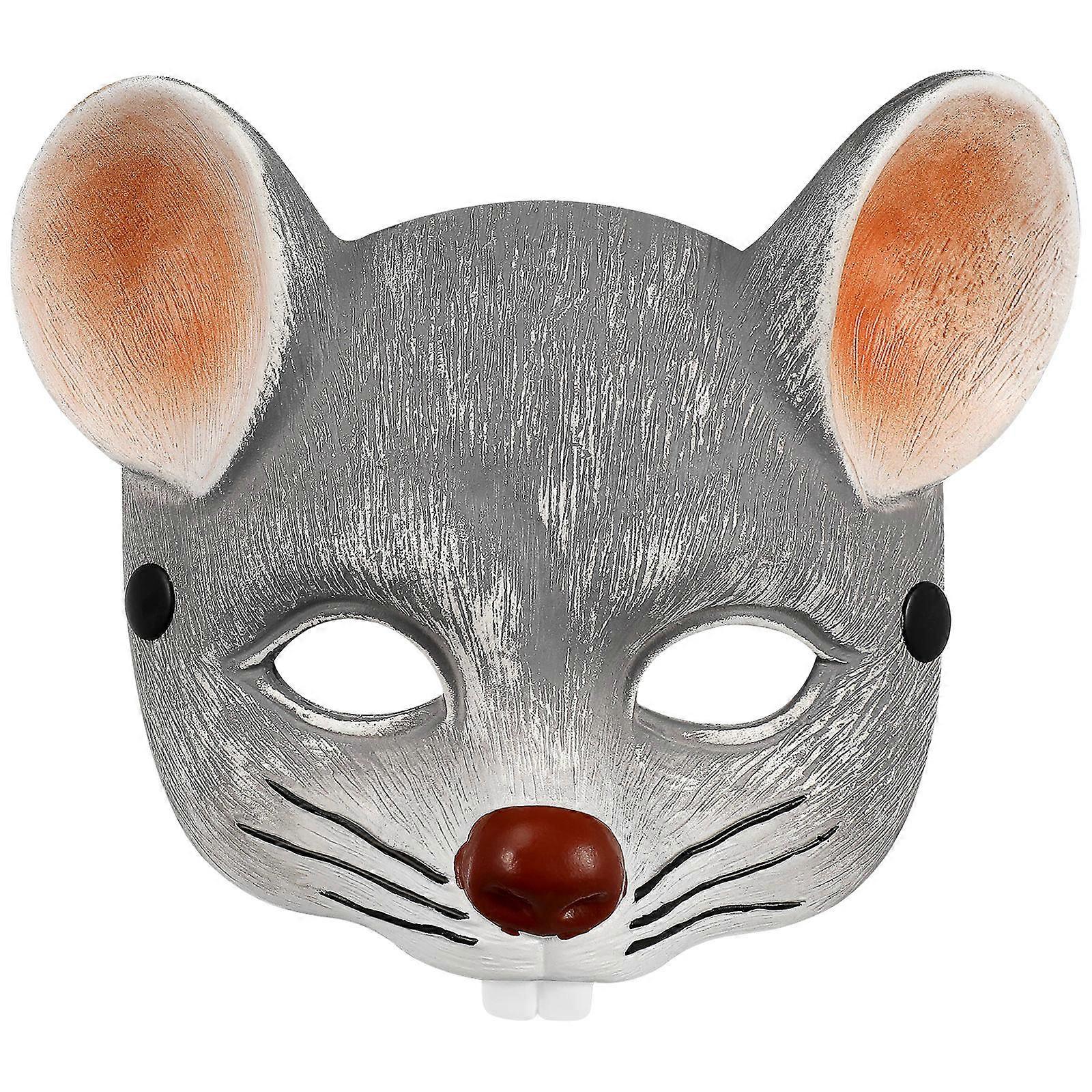 Mouse Face Mask Party Accessory For Fancy Dress Ball In Light Grey Creative And Special 1Pack
