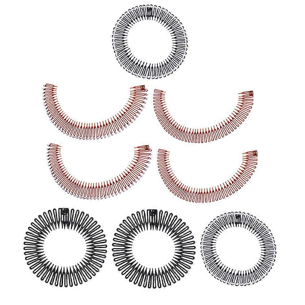Crown Hairpiece Accessories with Flexible Teeth for Women Assorted Color Plastic and Resin One Size