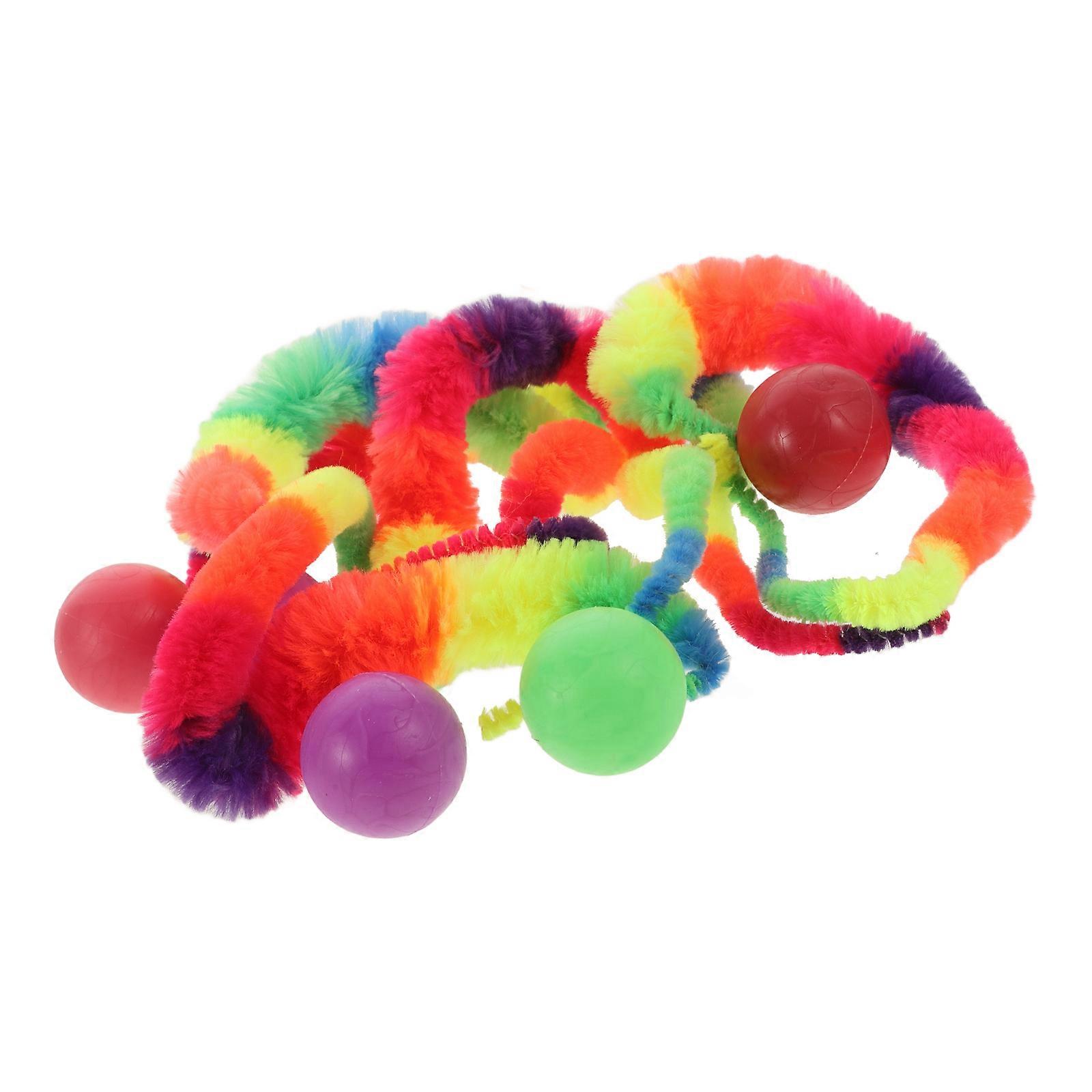 Interactive Cat Toy 5Pcs Cat Bouncy Balls For Indoor Outdoor Play Round Chasing Toy 2.5Cm Diameter