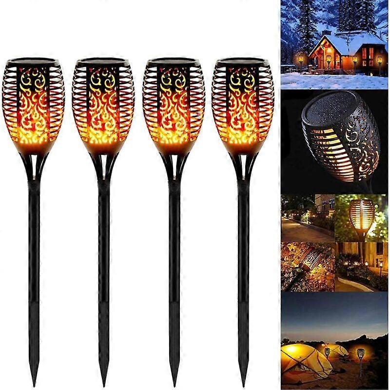 Garden Torch Light, 4 Pack LED Solar Flame Torch Lights Waterproof IP65 Garden Torch Lamp Decor for Garden/Paths/Yard