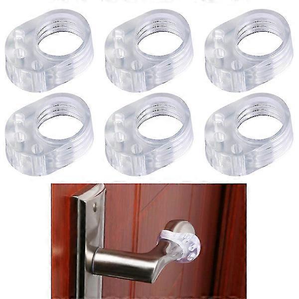 Door Knob Bumpers - Set of 6 Transparent Double Door Stop Handles - Door Handle Bumper -