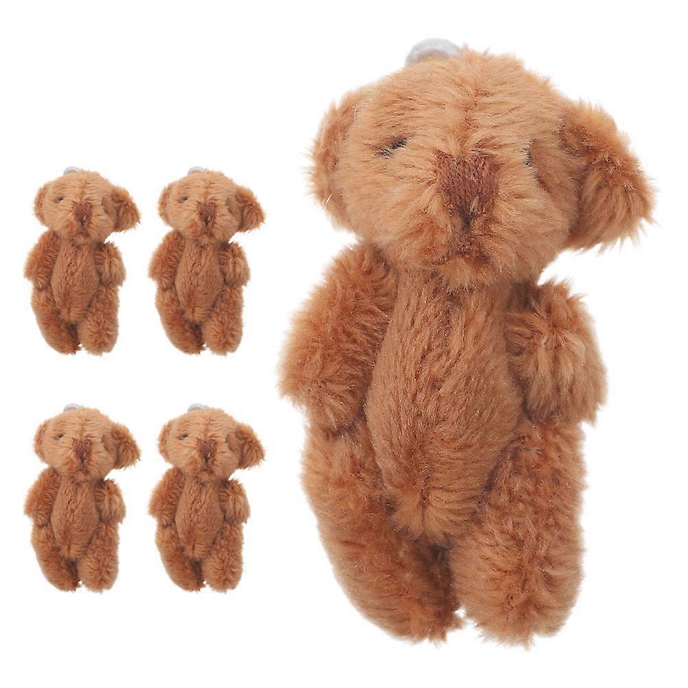 Plush Tiny Bears Perfect For Dollhouse Enthusiasts Party Favors 5Pcs