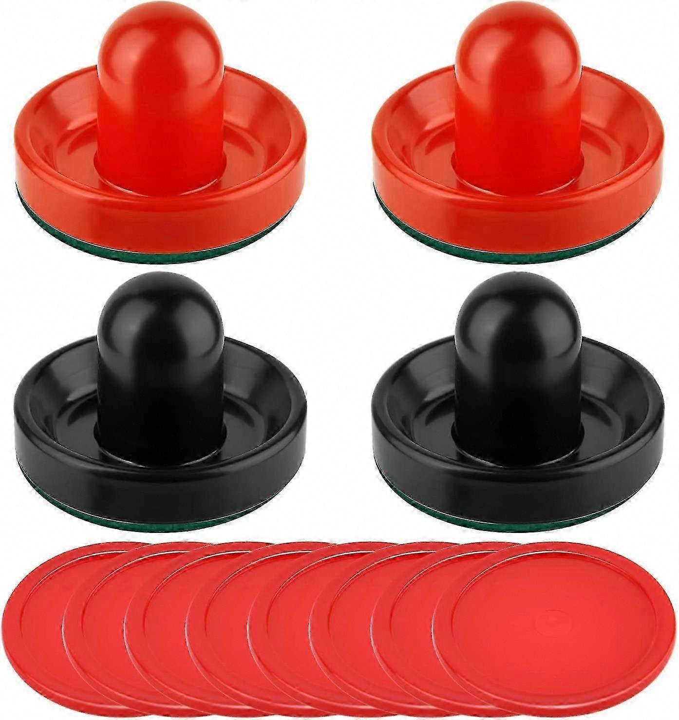 دافع الهوكي الهوائي والهوكي الهوائي الأحمر ، ملحقات استبدال مضرب مقبض المرمى لطاولة الألعاب (4 مهاجمين ، 8 حزمة هوكي)