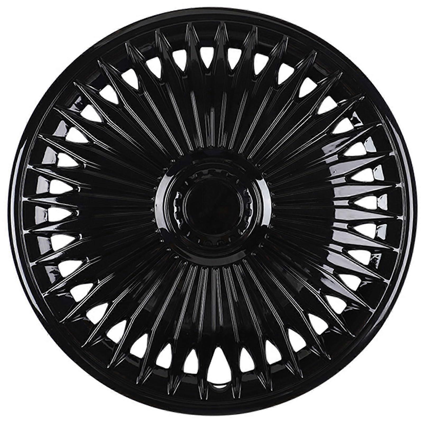 Conjunto de Tampas de Roda de 16 Polegadas com 4 Calotas de Cubo, Encaixe Universal, Acessório Externo, Preto, Tamanho Único