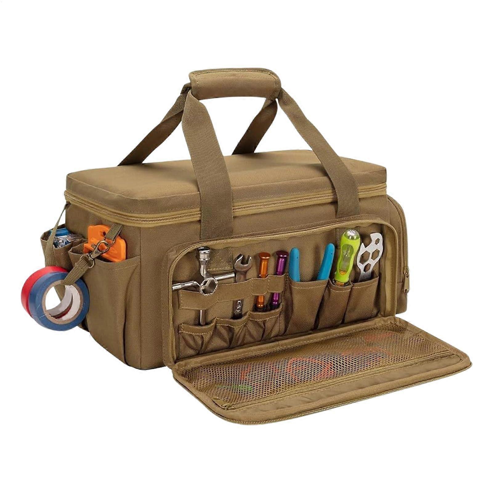 Tool Organizer Bag with PU Base, Elastic Straps and Rotating Hook