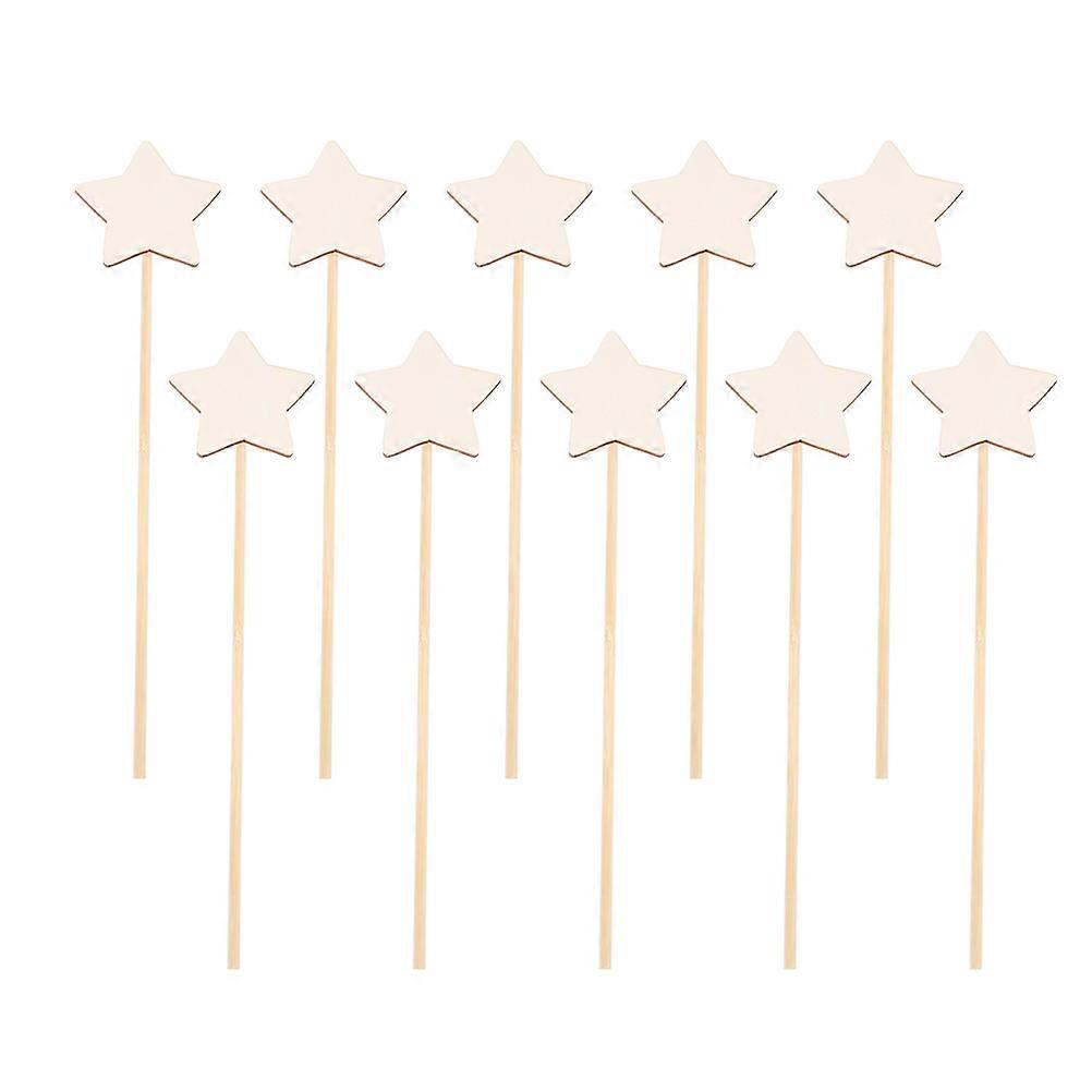 Wooden Fairy Wand Craft Kit 10pcs Unfinished Star Wands for Creative Play, Birthday Parties & DIY Decoration