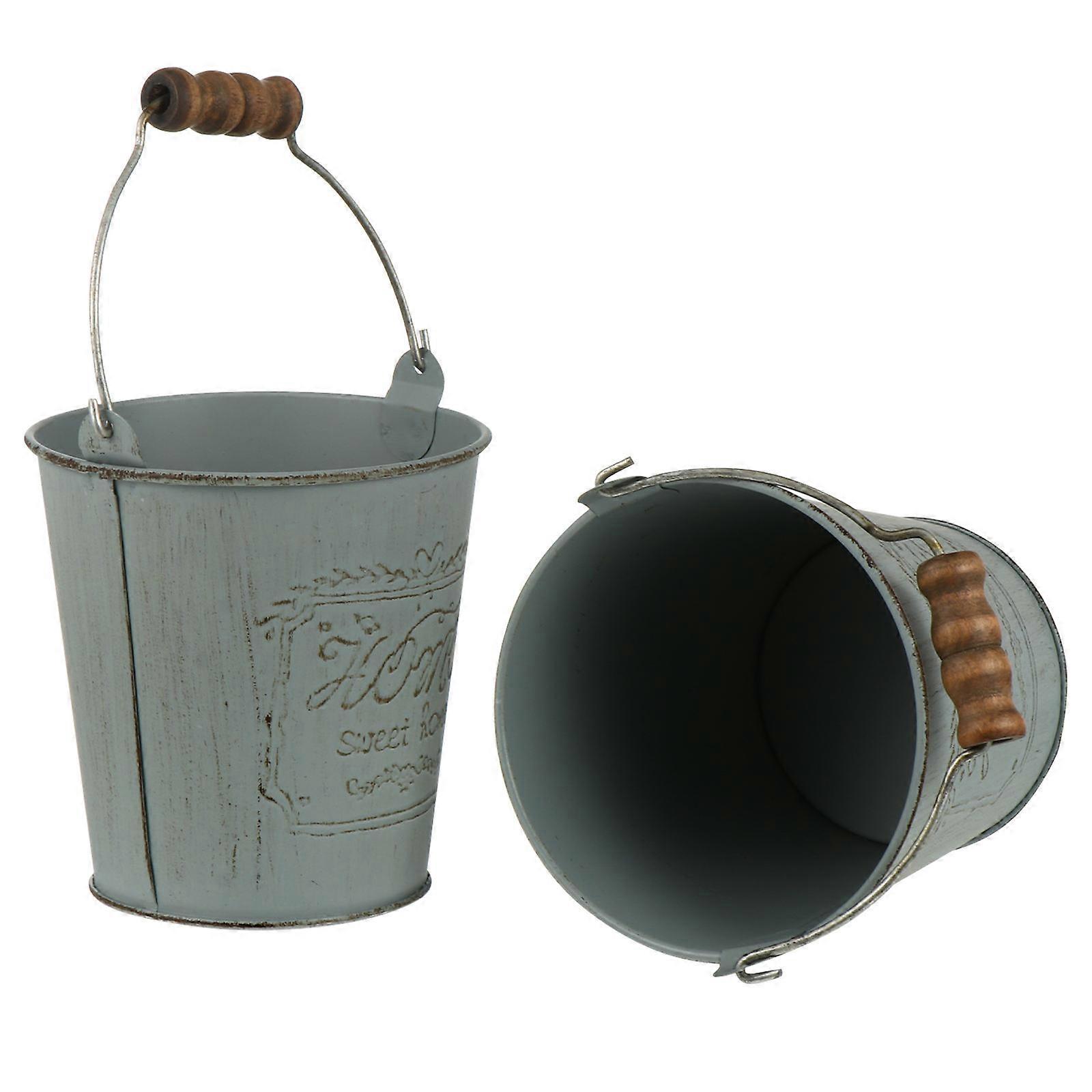 Decorative Garden Flower Pot Container Iron Vase Environmentally Friendly Material 10x10x10cm Storage 2Pcs