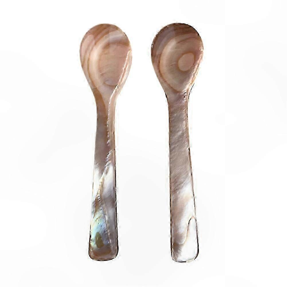 Mother of Pearl Spoons, Elegant Serving Utensils for Caviar, Desserts, and More (Set of 2)