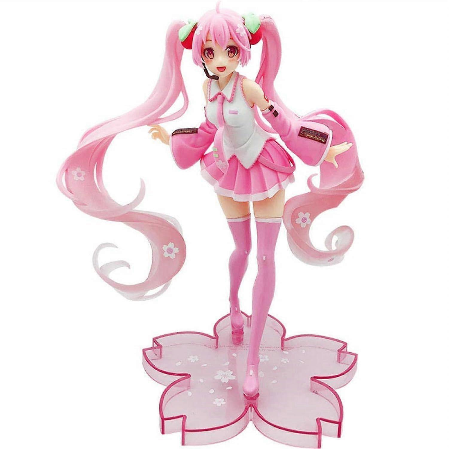 Anime Model Statue Sakura Design Pink Color PVC Collectible Figure 20 cm Movable Toy