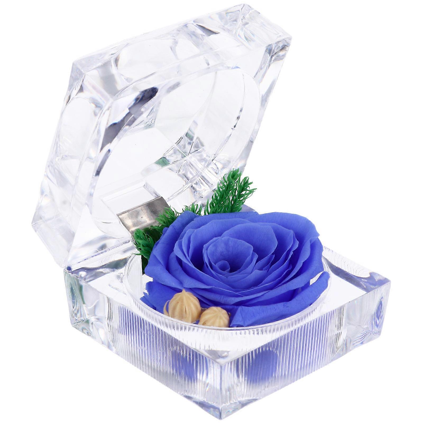 Chic Rose Bud Jewelry Box with Eternal Preserved Flower – Elegant Storage Case for Rings and Ornaments, Perfect for Valentine’s Day, Mother’s Day,