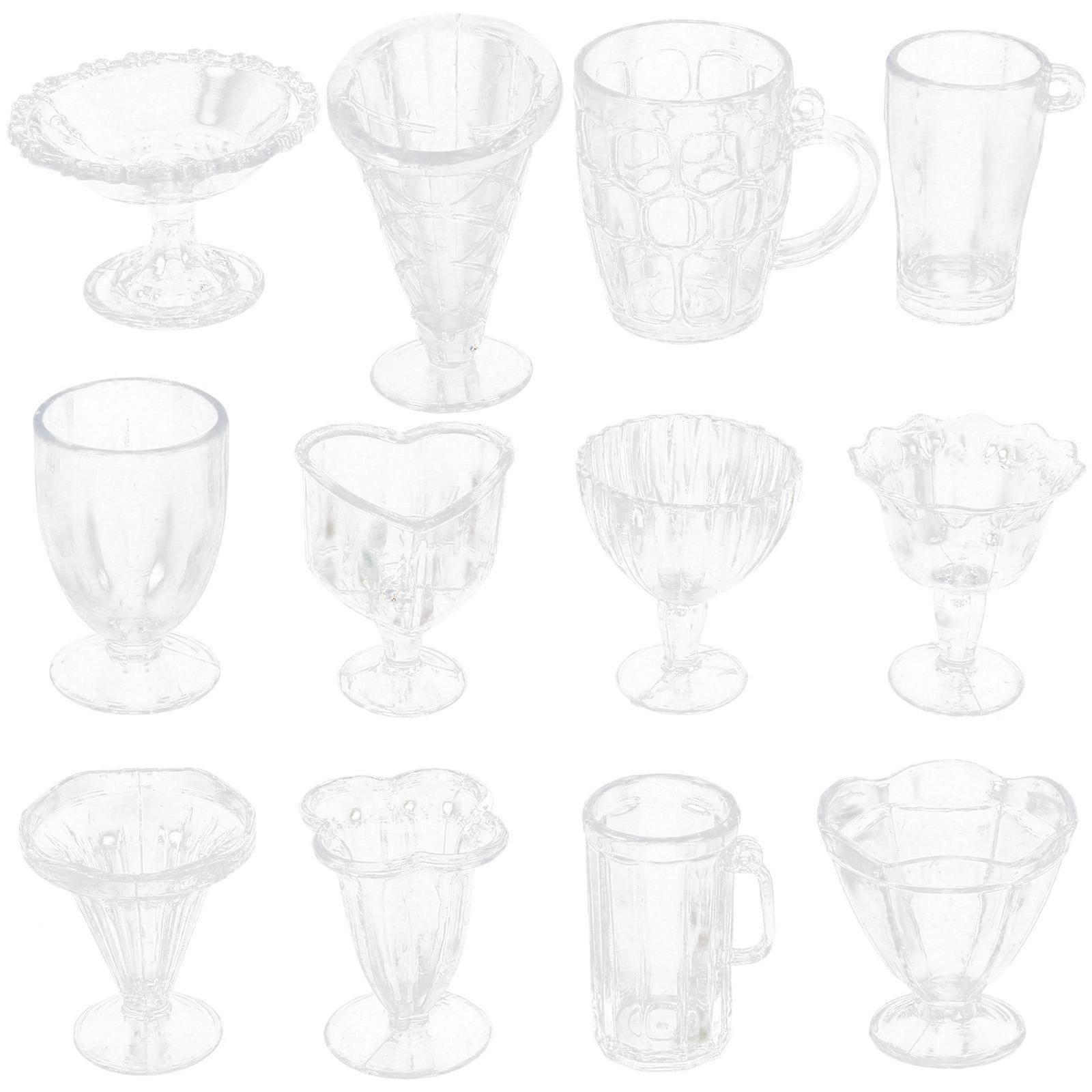 12pcs Mini Plastic Cups for Scale Models, Tiny Kitchen Decor, Micro Landscape Photography Accessories