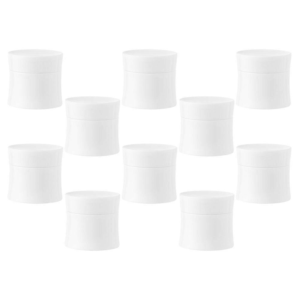 10pcs White Portable Face Cream Bottles for Storage Travel Size Leakproof PP Containers