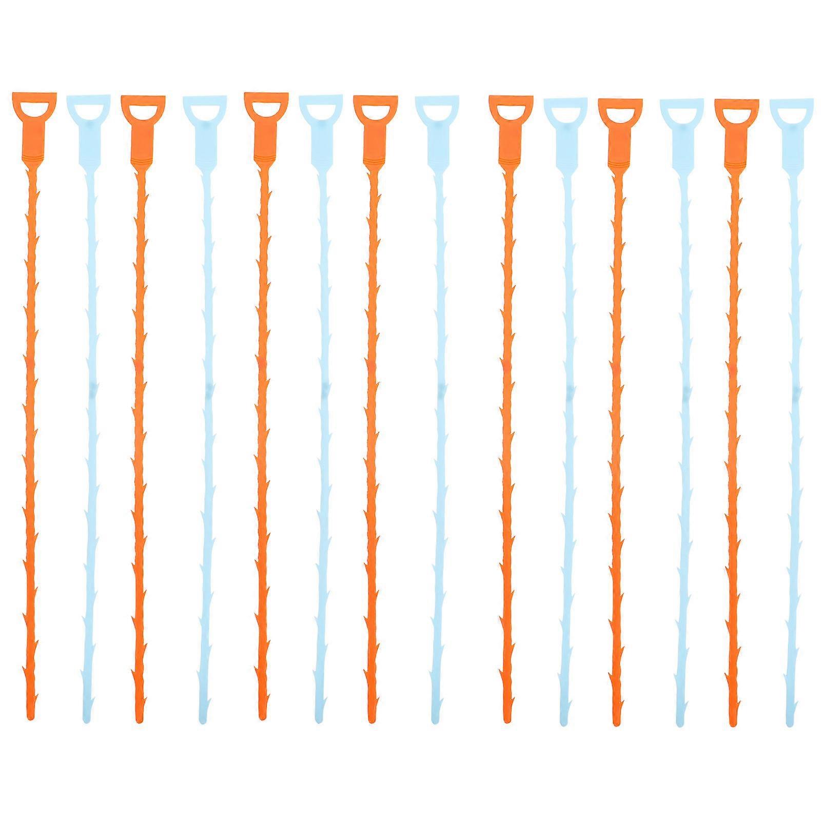 Sewer Cleaning Hook 14Pcs Hair Removal Tool For Clogged Drains Use Reusable Design 51X3.8CM Blue