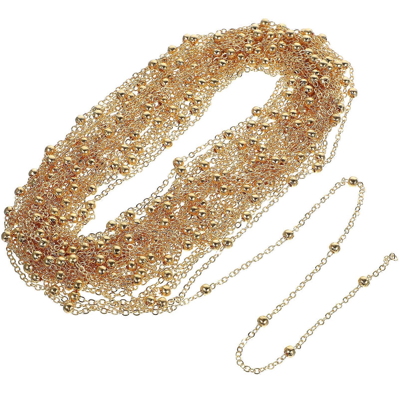 El Sanatları Malzemeleri Takı Yapımı DIY Aksesuarları için Altın Bakır Kolye Zinciri 1 Rulo