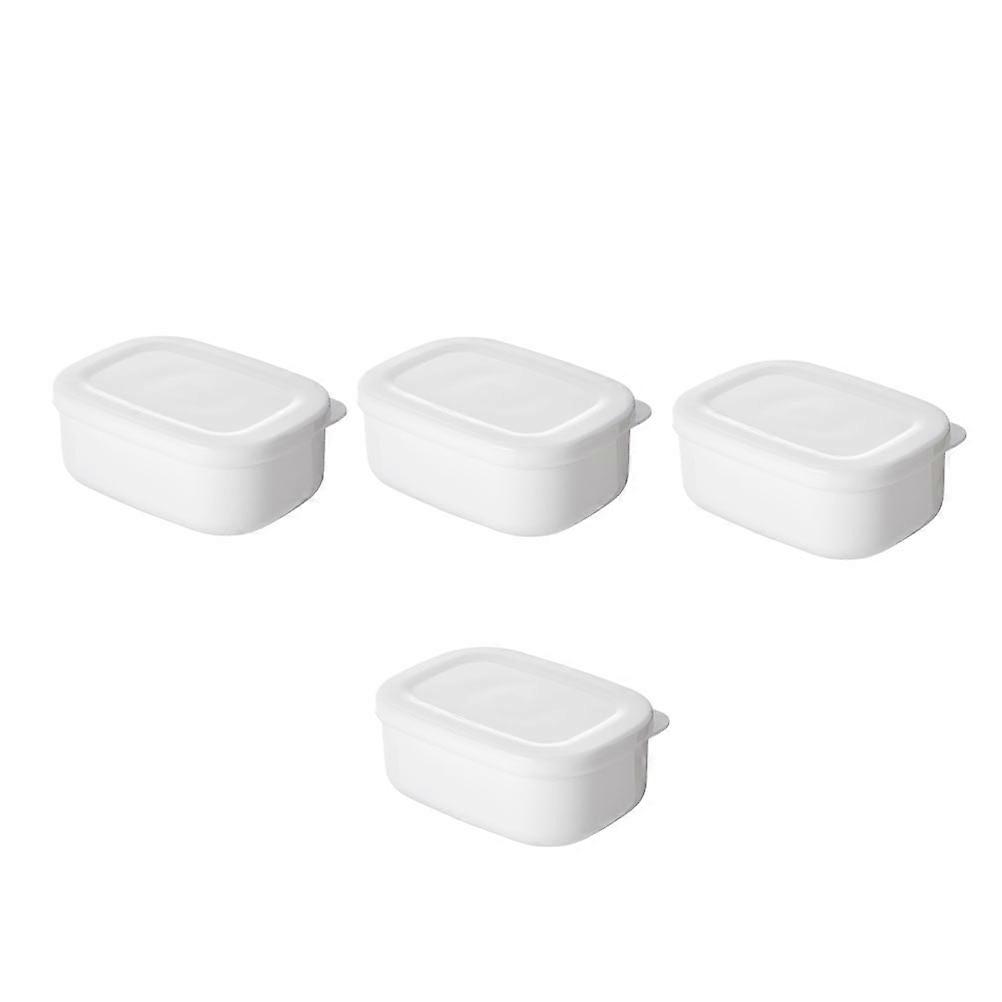White Plastic Rice Storage Box with Premium Sealed Cover for Home Use 4 Pieces