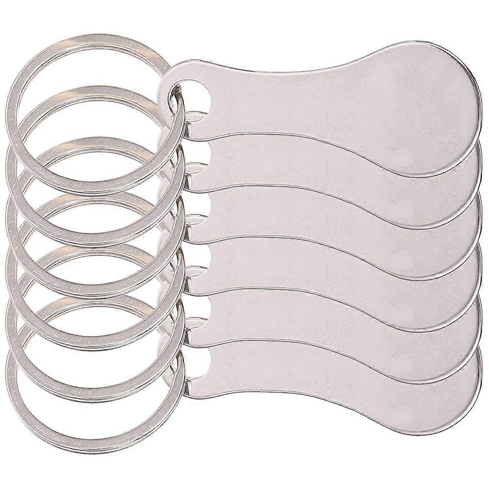 6Pcs Stainless Steel Shopping Cart Tokens Key Ring Tokens