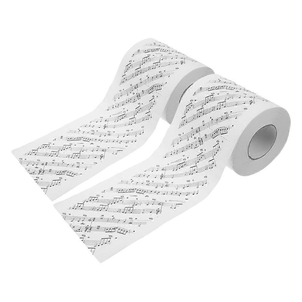 2 Rolls Music Themed Toilet Paper Soft and Comfortable Bathroom Tissue for a Fun Decorative Touch