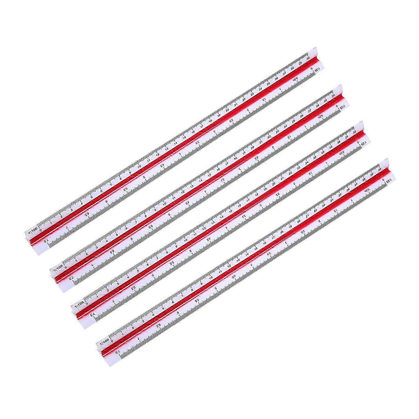 4X 1:20 1:25 1:50 1:75 1:100 1:125 Plastic Triangular Scale Ruler