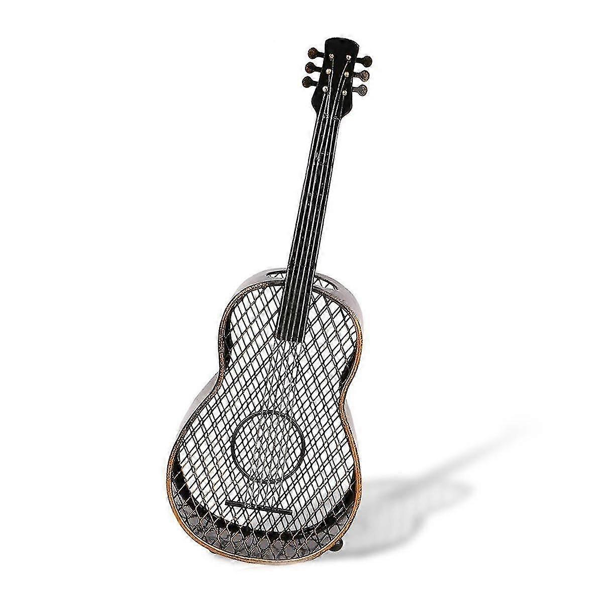 Guitar Cork Jar Wrought Iron Ornament Wine Stopper Collection Tank Cork Storage Tank Iron Statue Cr