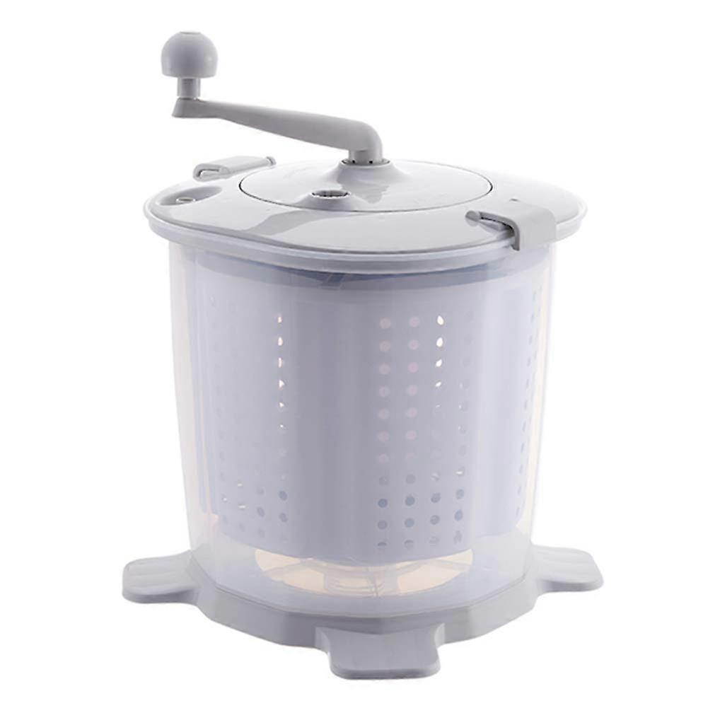 Portable Hand Operated Manual Washing Machine, Grey Mini Non-Electric Washer for Camping, Dorms, and Apartments