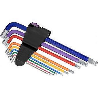 9-Piece Metric Hex Key Set - Ball End Allen Wrenches (Colorful)
