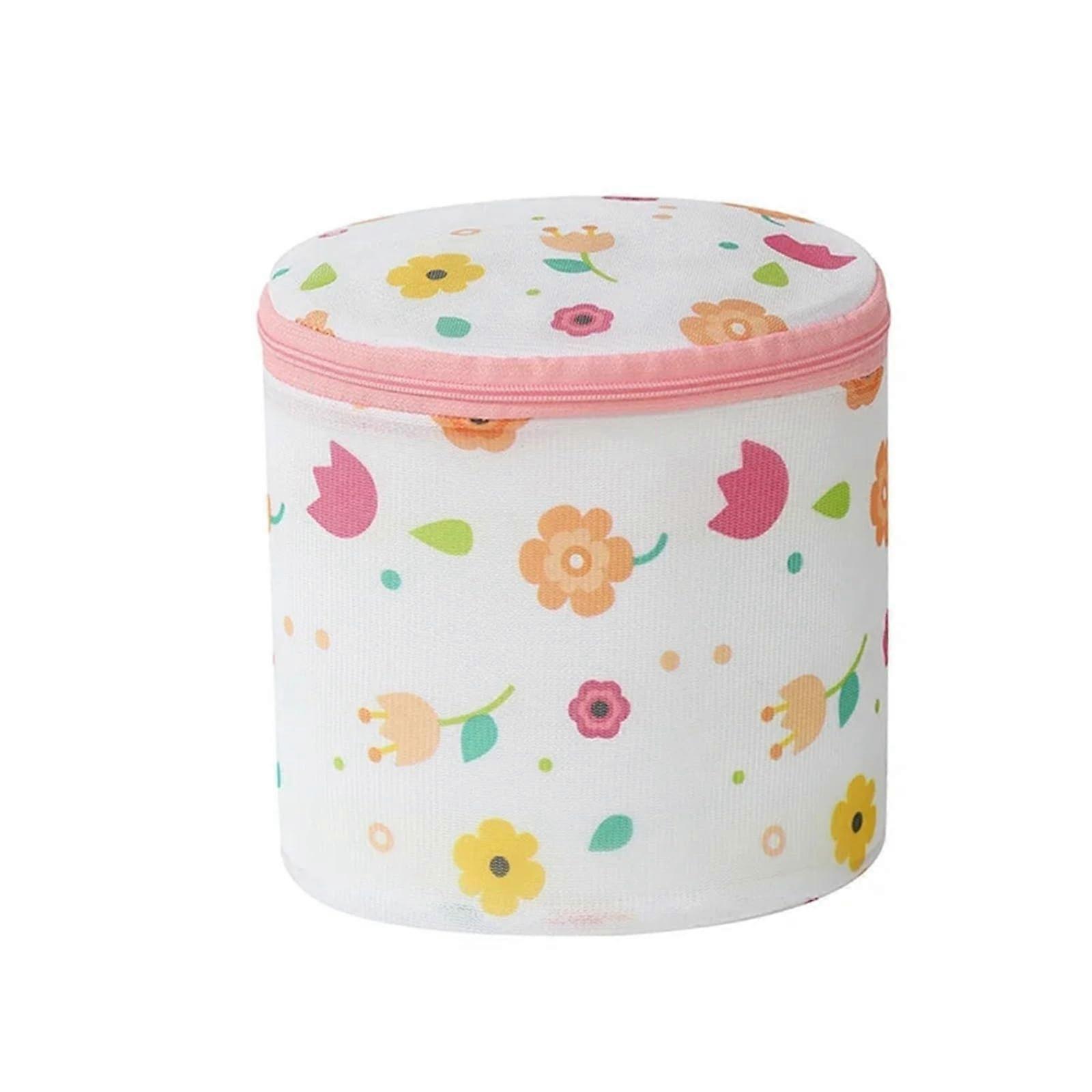 Waschesack aus Netzgewebe Mesh Laundry Bag For Bras And Underwear, Delicates, Machine Washable, Flower Pattern