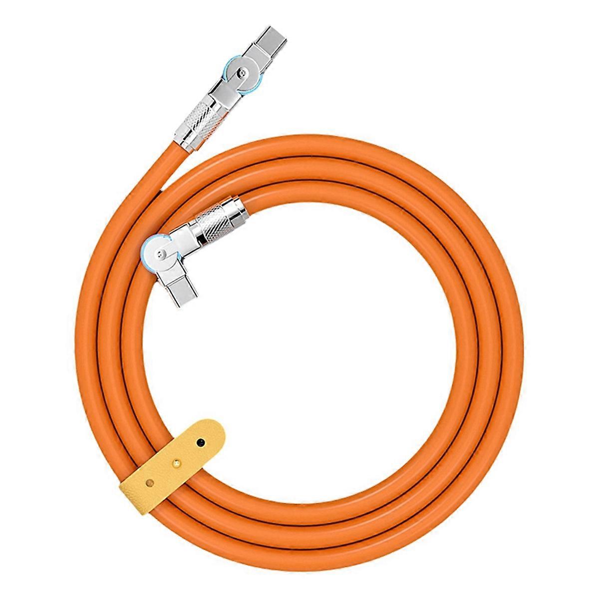 Type-C to Type-C 180 Swivel Double Elbow Mech Data Cable Fast Charging & Data Transfer Cable for Tablets and Laptops 2m