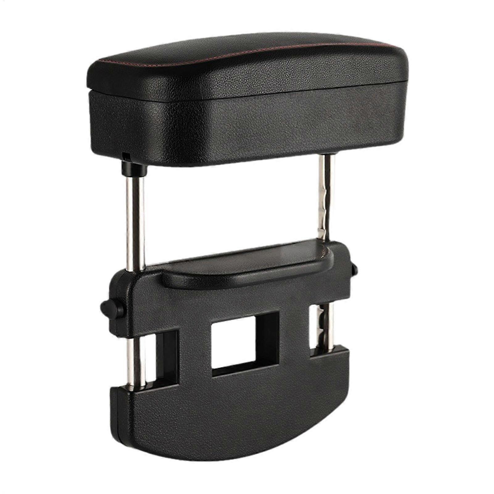 Armrest for truck, organizer box with armrest extension for car, wrist support with adjustable height for elbows and forearms, for truck, black