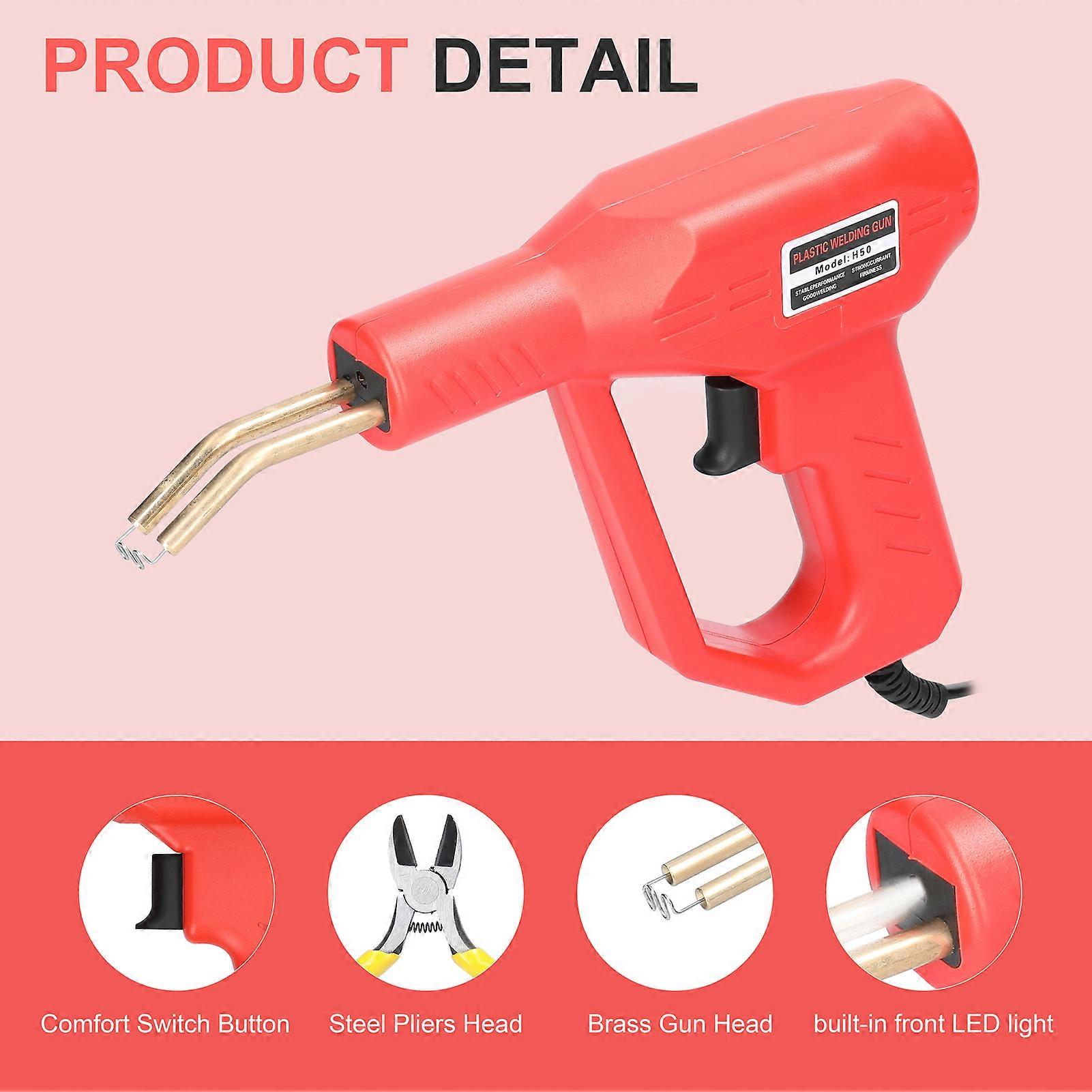50W Portable Plastic Welding Machine Kit with 4 Staple Boxes, Red