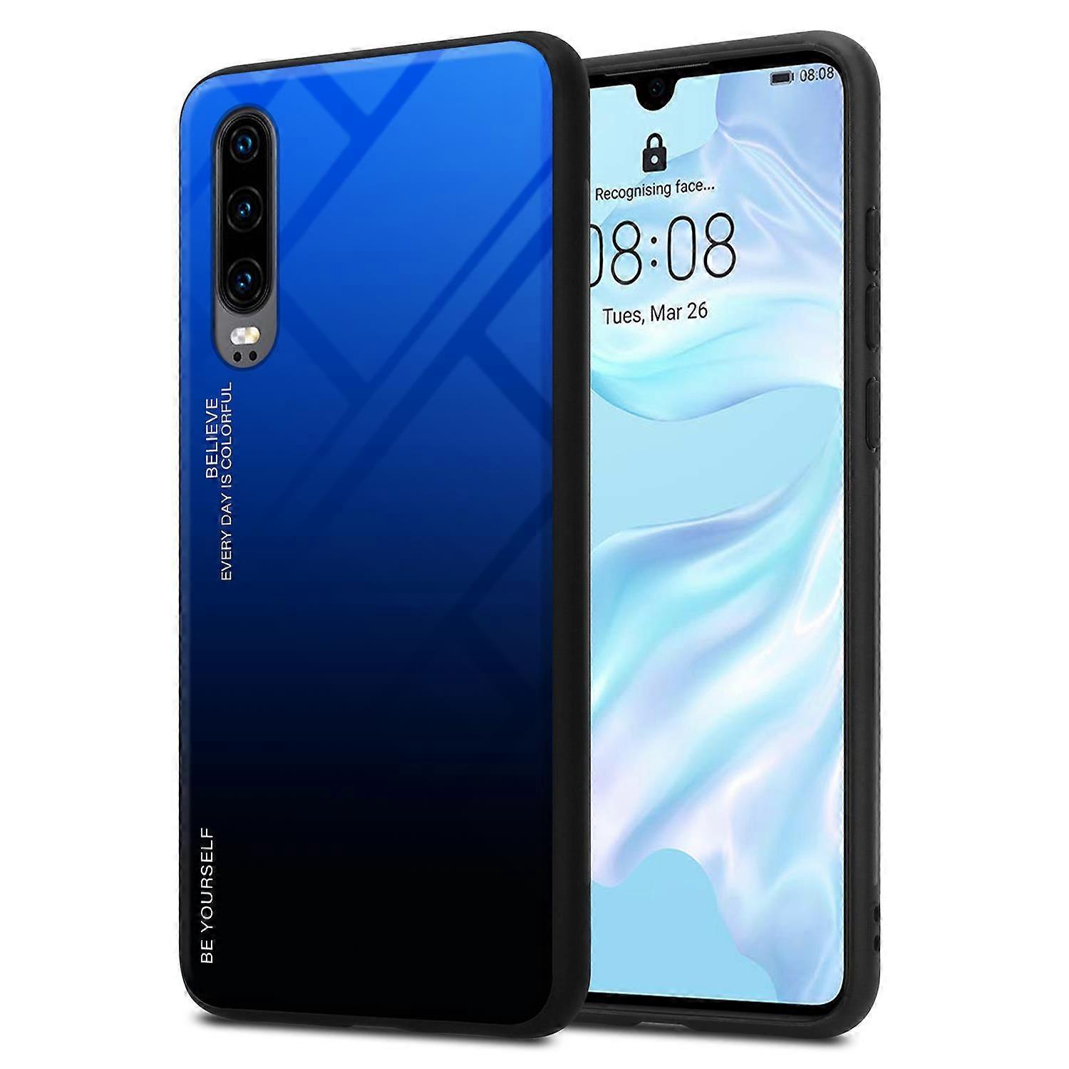 Huawei P30 TPU Case - Back Cover with Protective Glass - Two-Tone