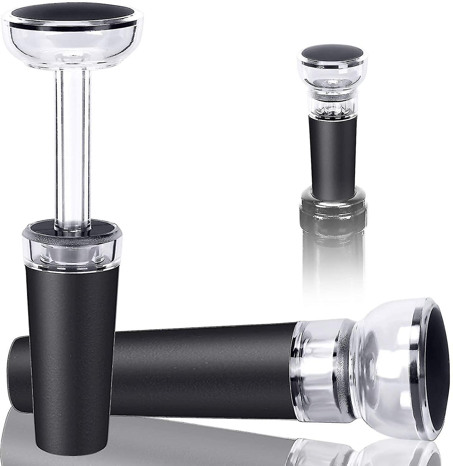 Wine Stoppers, 3 Pack Vacuum Wine Stoppers, Reusable Silicone Wine Bottle Stoppers With Built-in Vacuum W