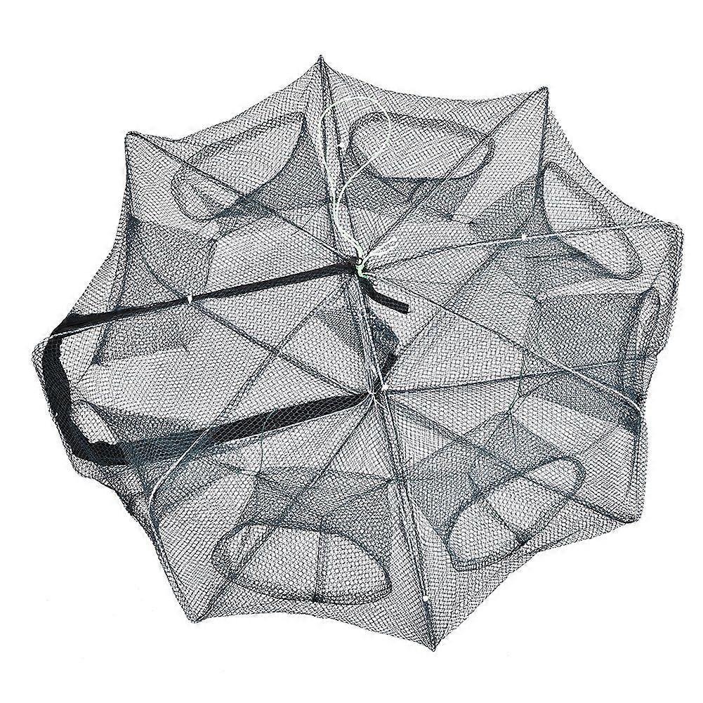 Foldable Crab Shrimp Fishes Crawfish Net Trap Cast Dip Cage for Fishing Green (8-Hole)