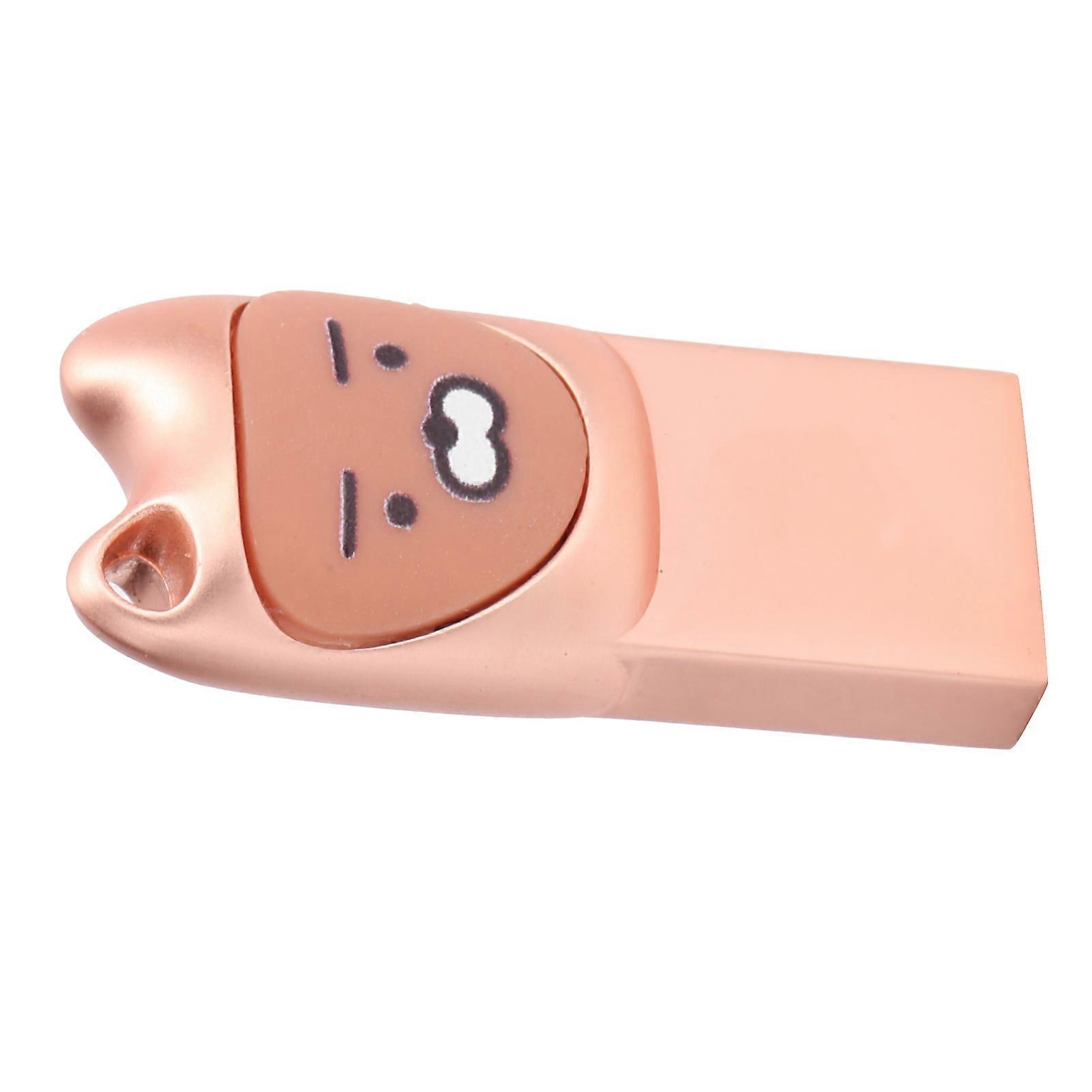 32GB Rose Gold U Disk USB2.0 Flash Drive Cartoon Card Reader