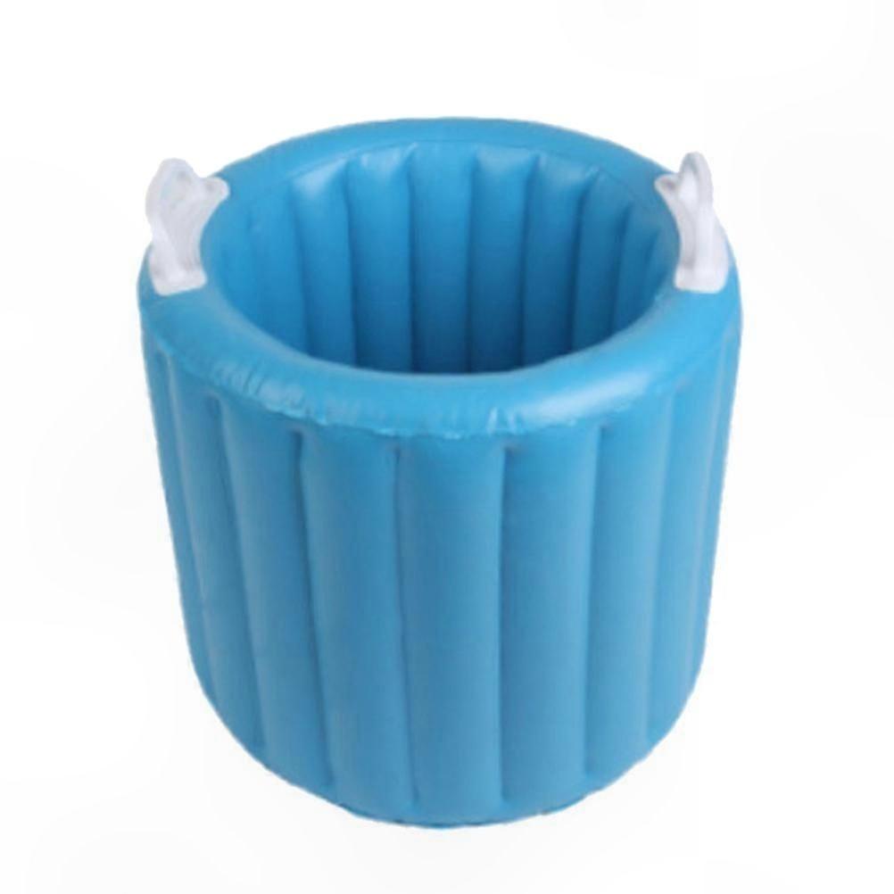 Inflatable PVC Ice Bucket with Foldable Storage Blue