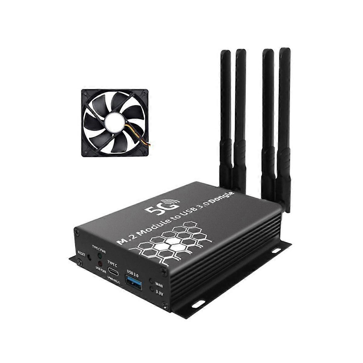 Module M.2 NGFF 4G/5G vers adaptateur USB 3.0 Carte de montage de convertisseur de carte Wifi M2 avec ventilateur de refroidissement d’antenne