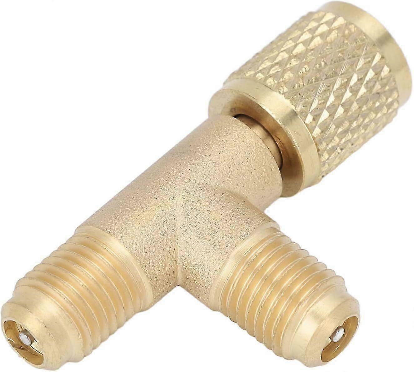2025 Latest Model Quick Coupler Access Tee 1/4 inch, HAVC Vacuum Tee Adapter with Valve Core Brass