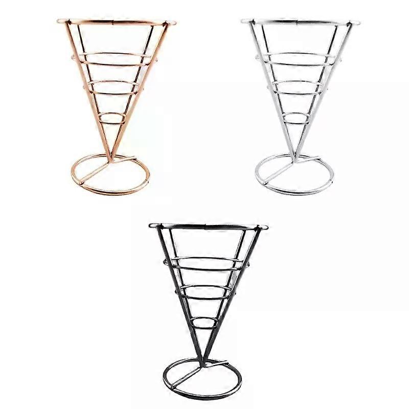 French Fries Stand Cone Snacks Display Stand Fries Baskets Chicken Display Rack Wire Stands for Kitchen Restaurant Party