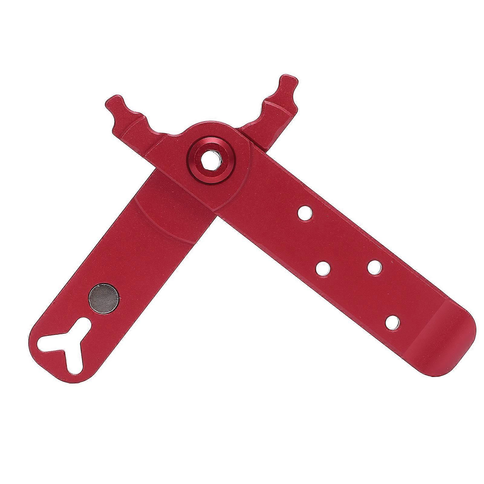 5-in-1 Red Aluminum Alloy Cycle Chain Link Plier Tool