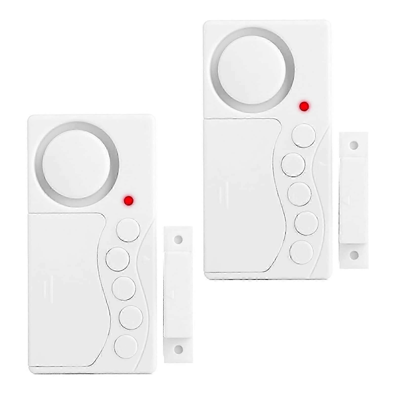 2 Pack Freezer Door Alarm, Window Security Alarm, 3/15/30/60 Seconds Wireless Fridge Alarm, 4 in 1 Door Sensor Doorbell Door Open Alarm Loud108dB