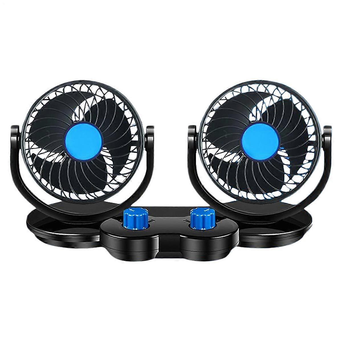 12V Car Fan Double Switch Double Head Fan Portable Auto Cooling Fan Cooling Big Wind Electric Fan C