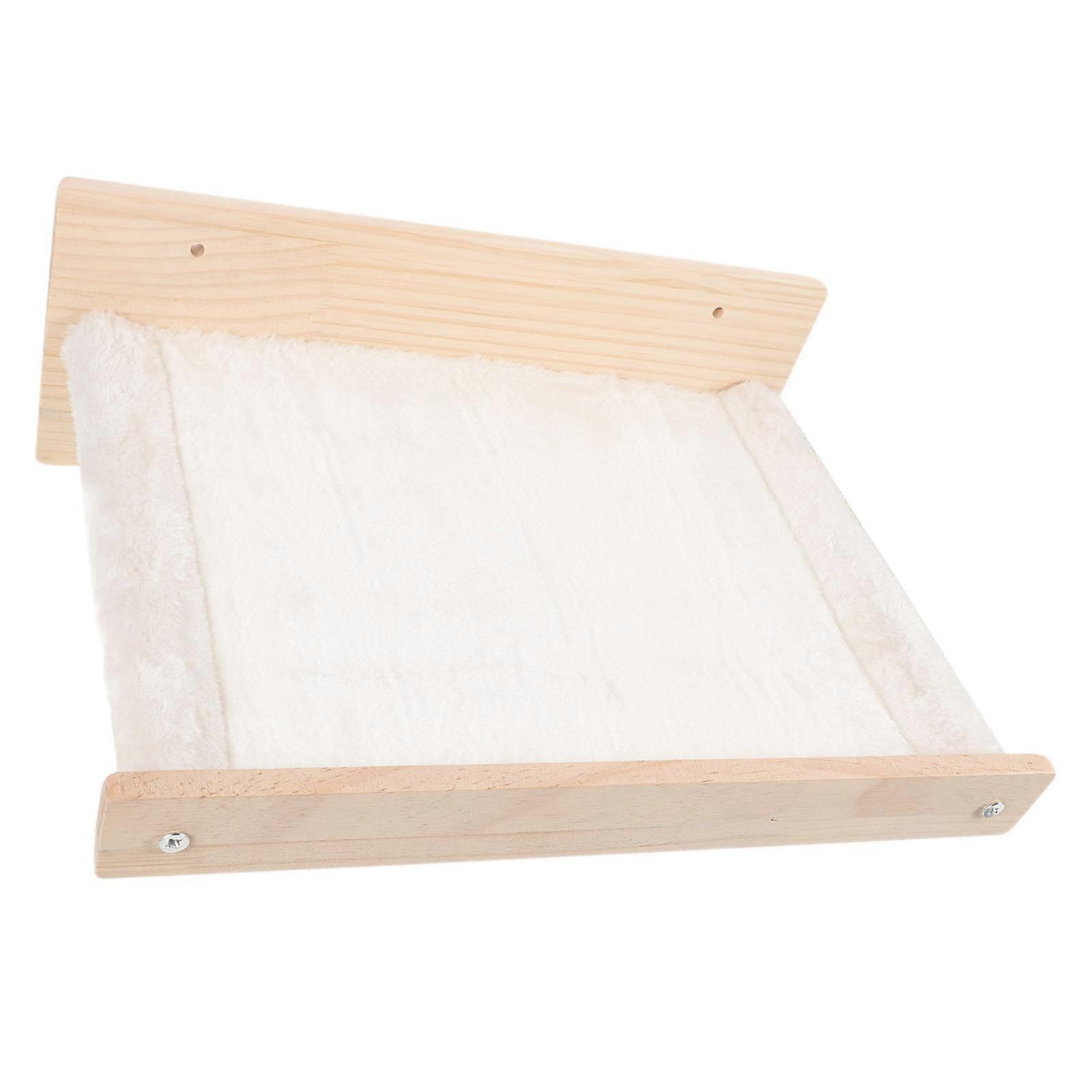 Cat Hammock Wall Mounted Wooden Cat Bed Hammock for Cats Resting