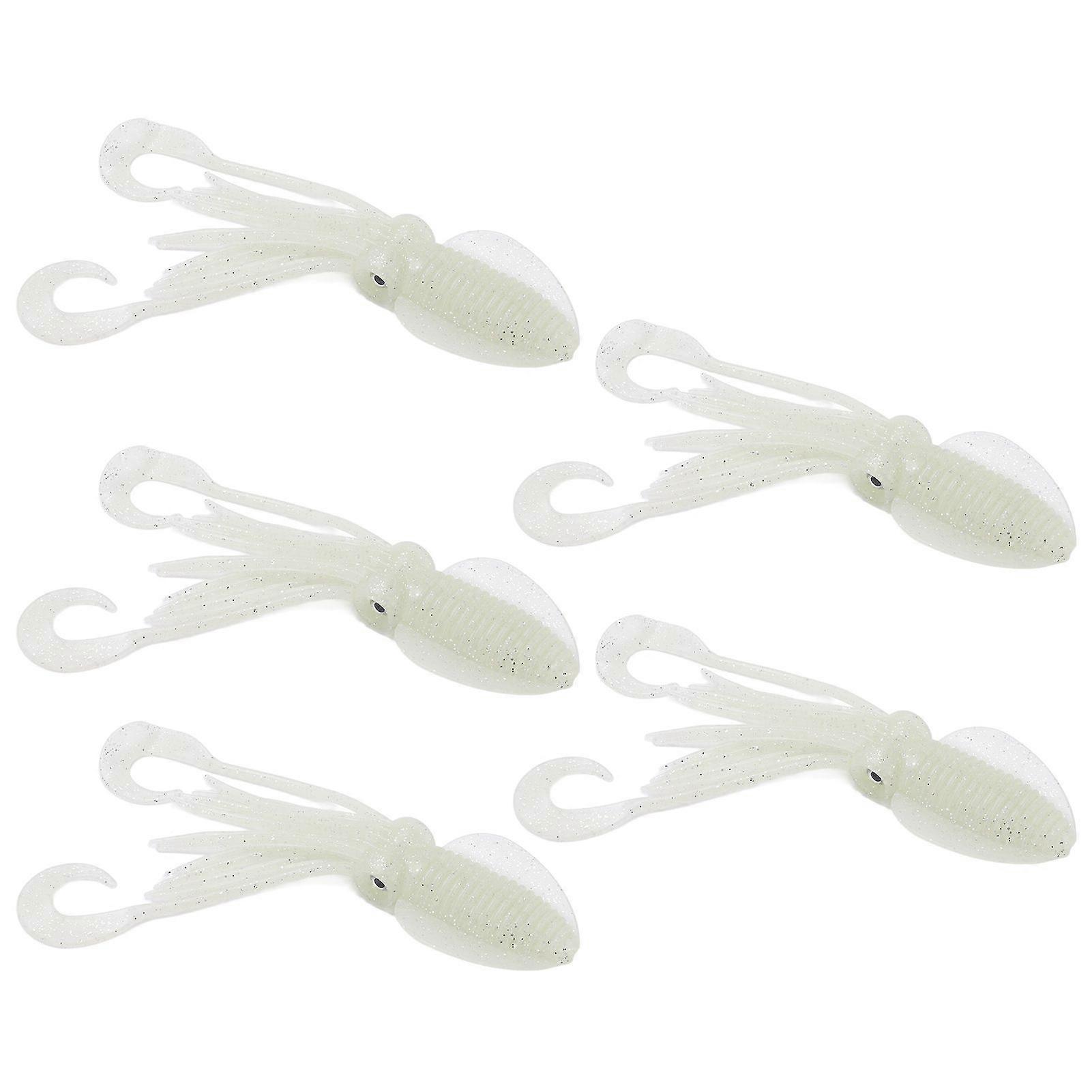 5 Pcs Octopus Lure Soft Luminous Octopus Trolling Bait for Saltwater Ocean Fishing