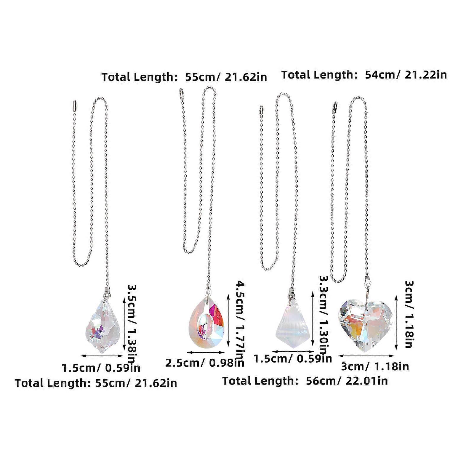 Crystal Ceiling Fan Pull Chain Decorative Extension for Light Fixtures 16Pcs