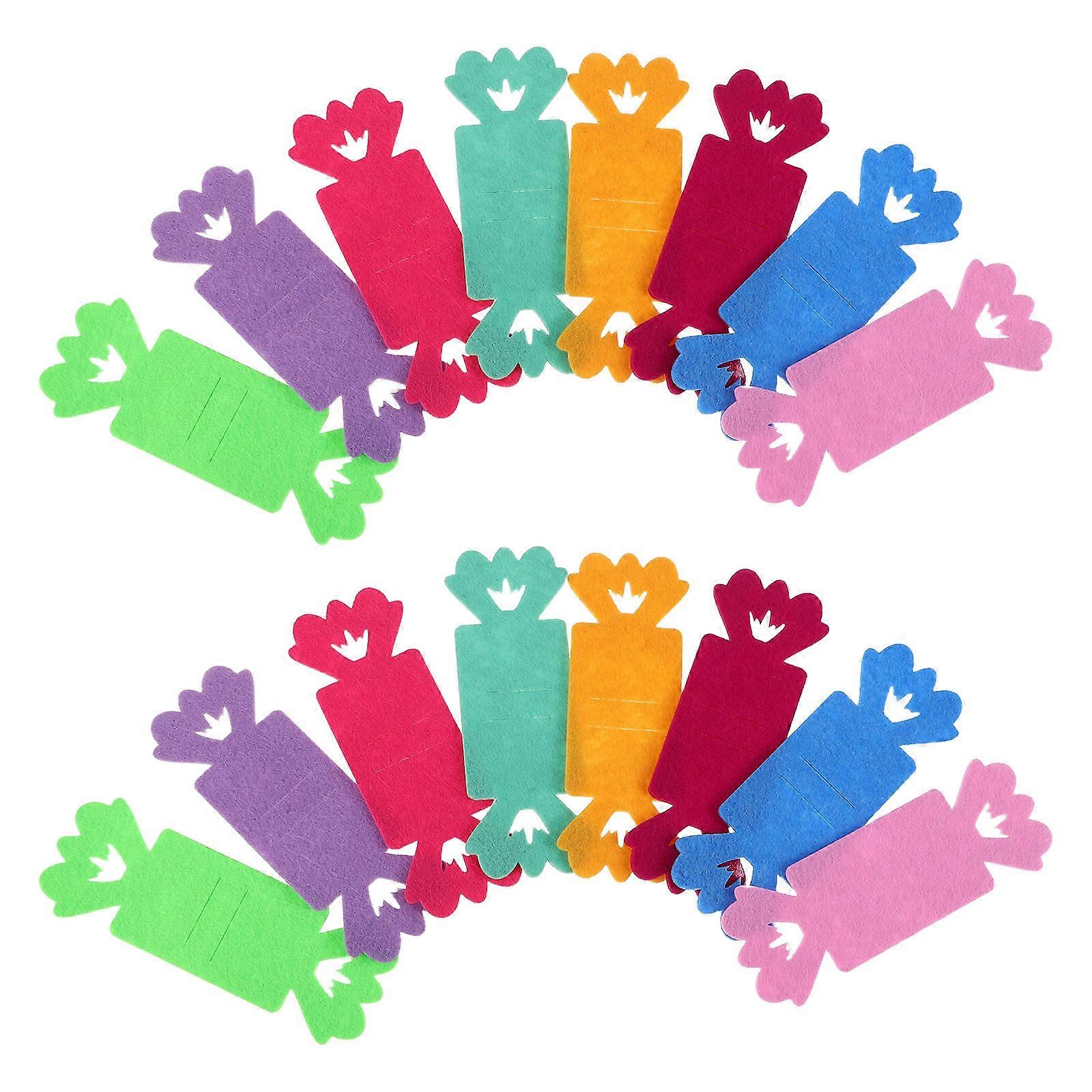 Assorted Color Felt Change Holder for Cash Presents 32Pcs Candy Shape Organizer