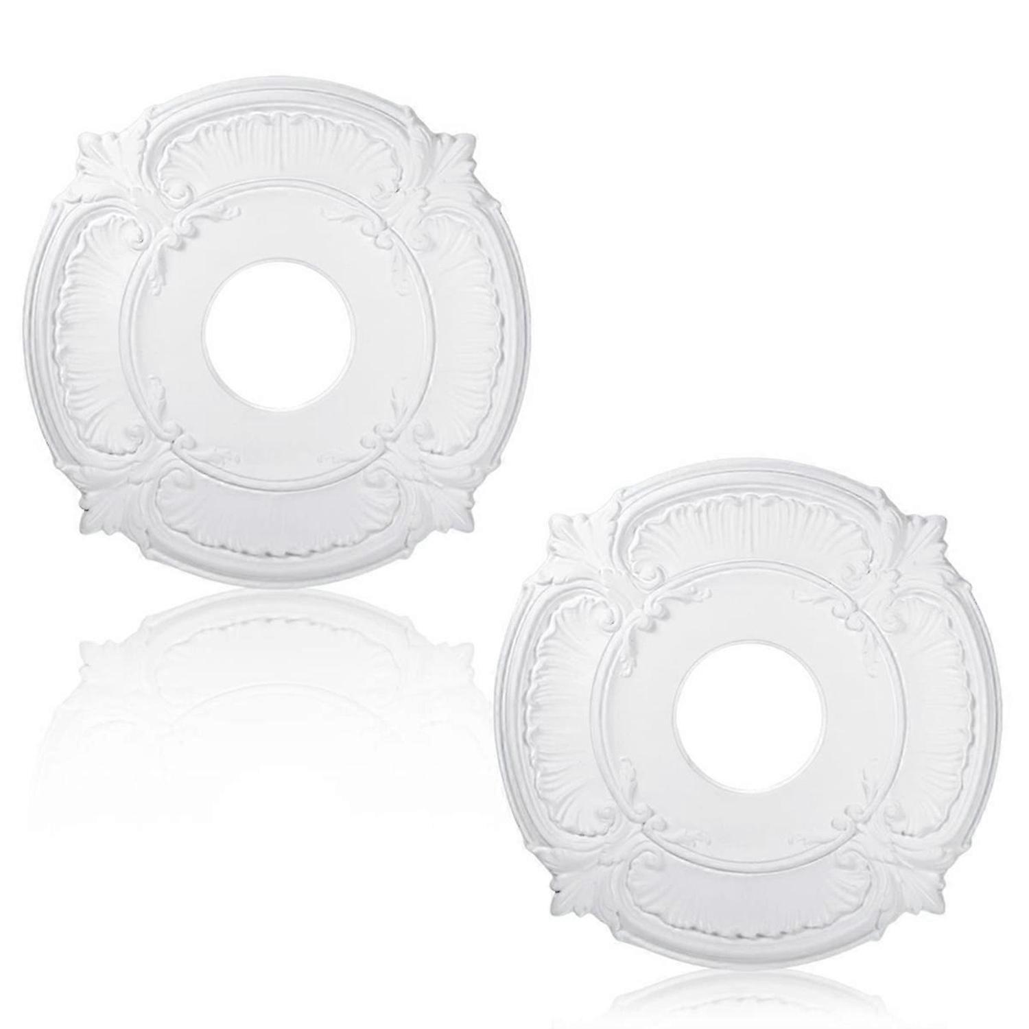 2 Pieces PU Ceiling Medallion Decorative Ceiling Fan Medallion